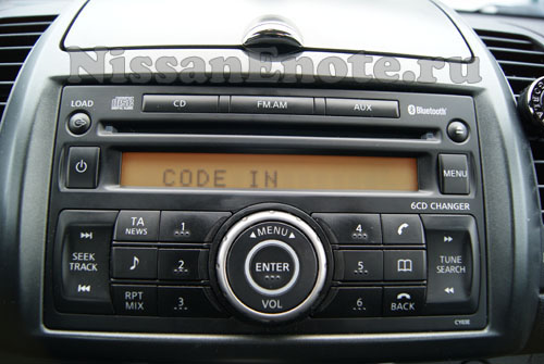 фото как ввести код разблокировки аудио-системы Ниссан Ноут